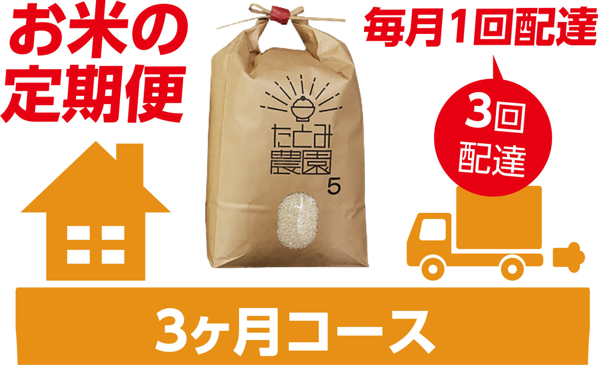 ヒノヒカリ5kgクラフト袋 家庭用 定期便（3ヵ月コース）（毎月 